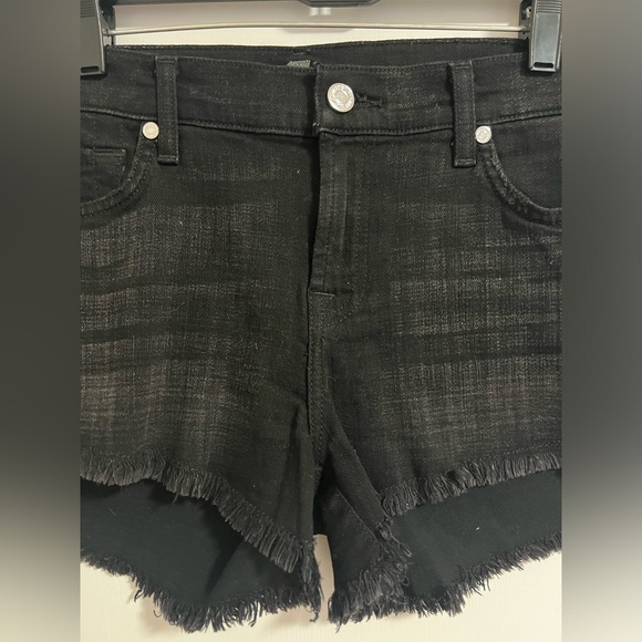 7 For All Mankind Mid-Rise Cutoff Shorts in Black - Picture 4 of 15